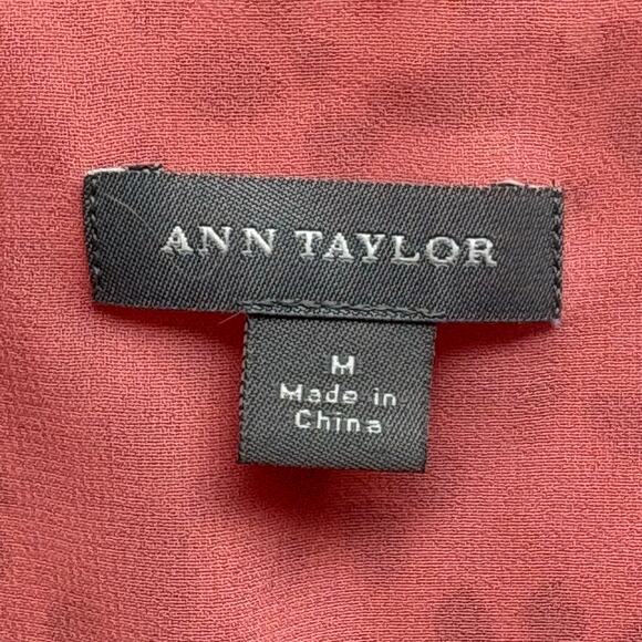 Ann Taylor Pink Silk Blouse Lined Side Zip V Neck - Picture 3 of 7